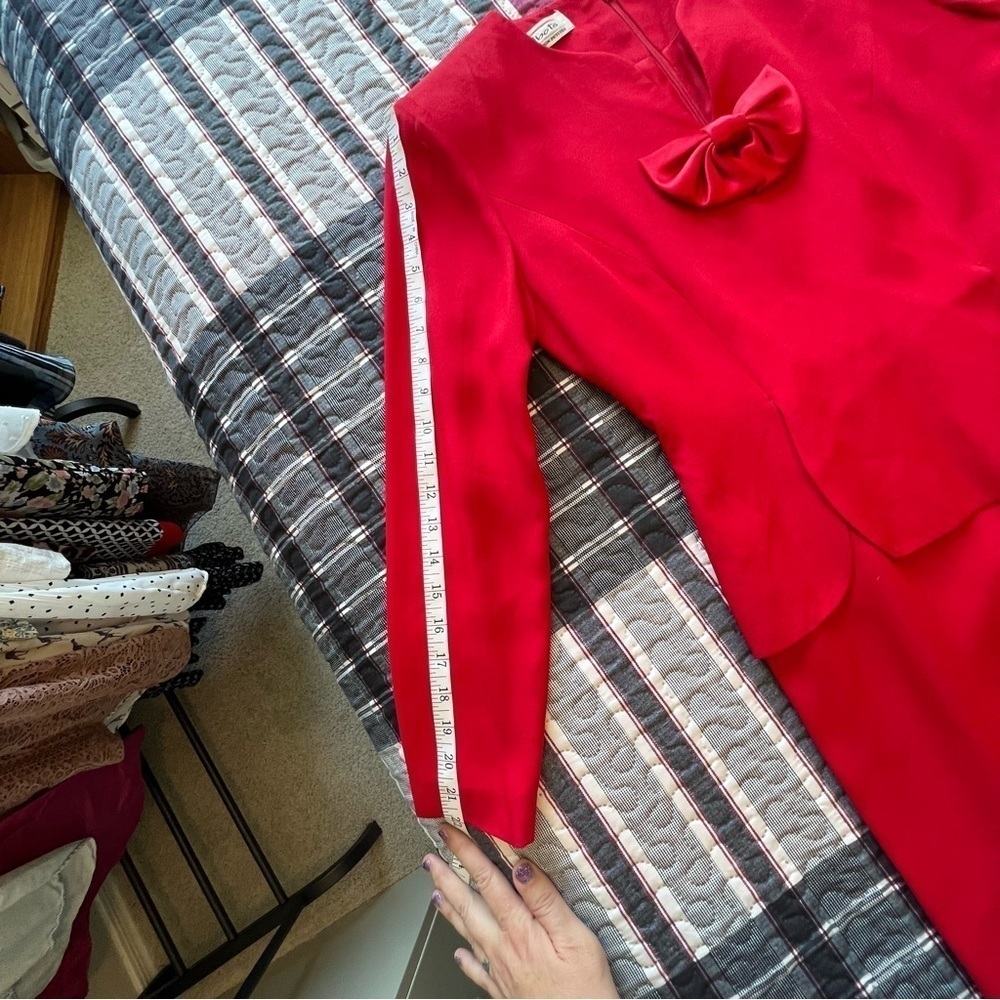 Vintage Talbots Albert Nipon Petite Red Dress In … - image 2